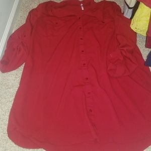 Red Button Up Dress